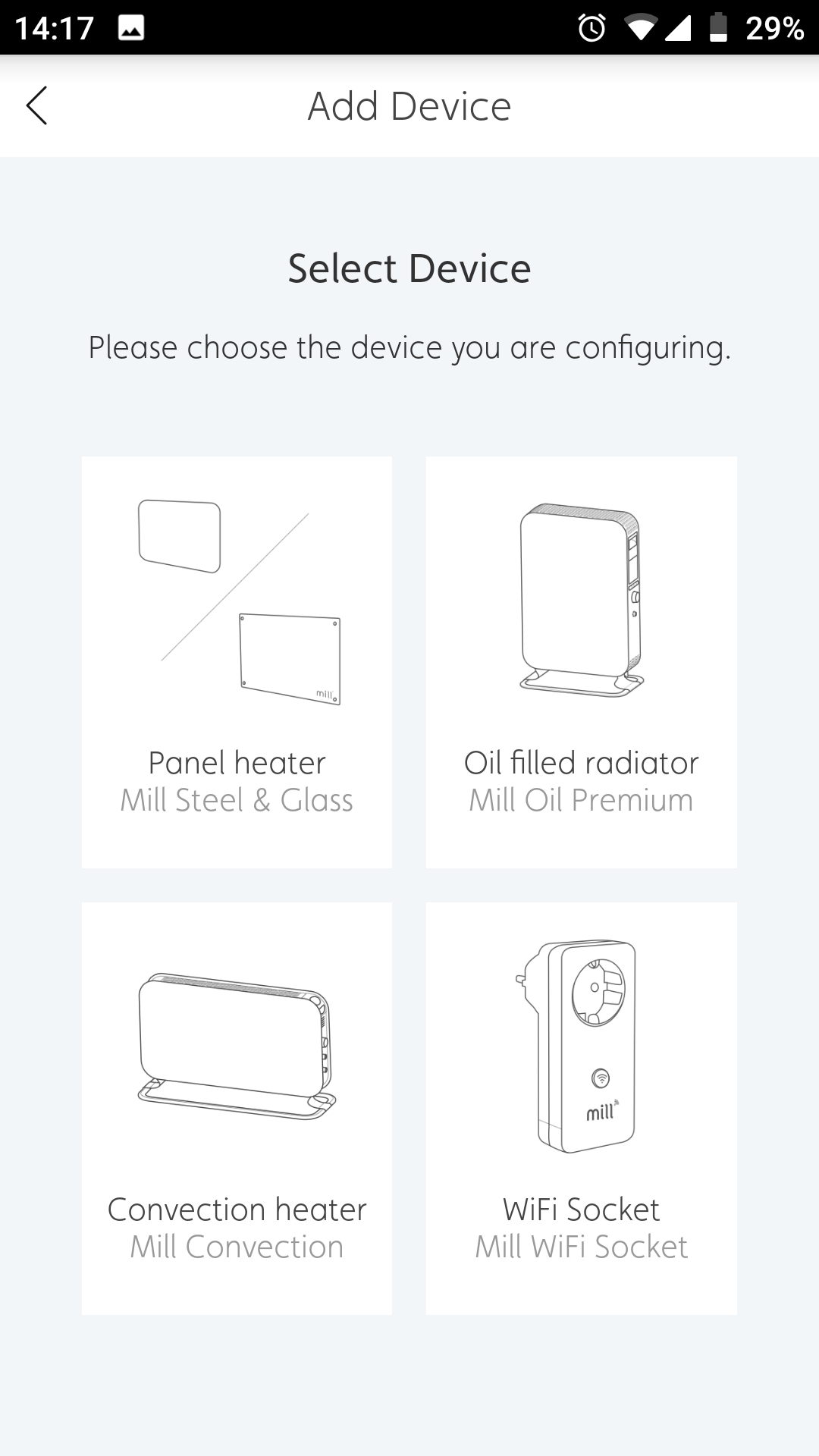 Select your product from the options displayed