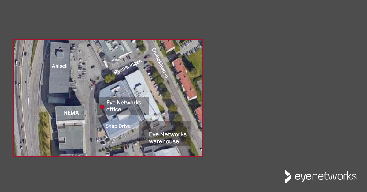 Aerial photo of area surrounding Eye Networks main office and warehouse