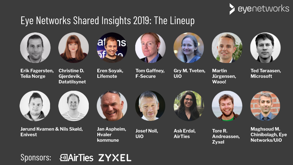 Final lineup of Eye Networks Shared Insights 2019: All of our speakers