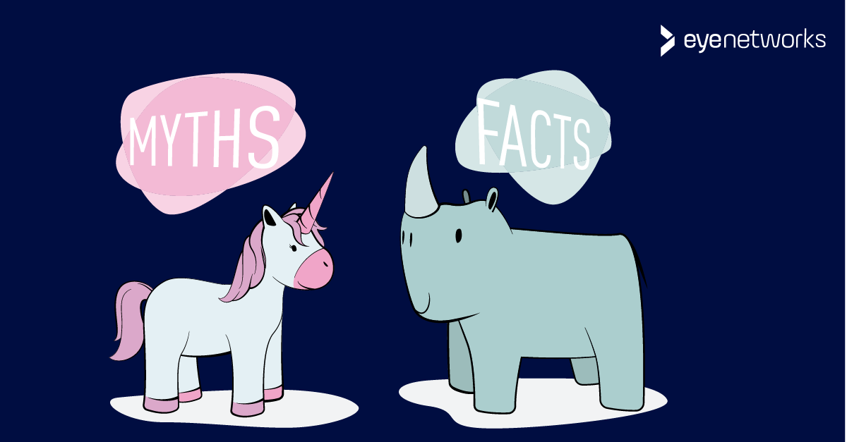 Drawings of a unicorn and a rhinoceros with the words "Myths" and "Facts" above them