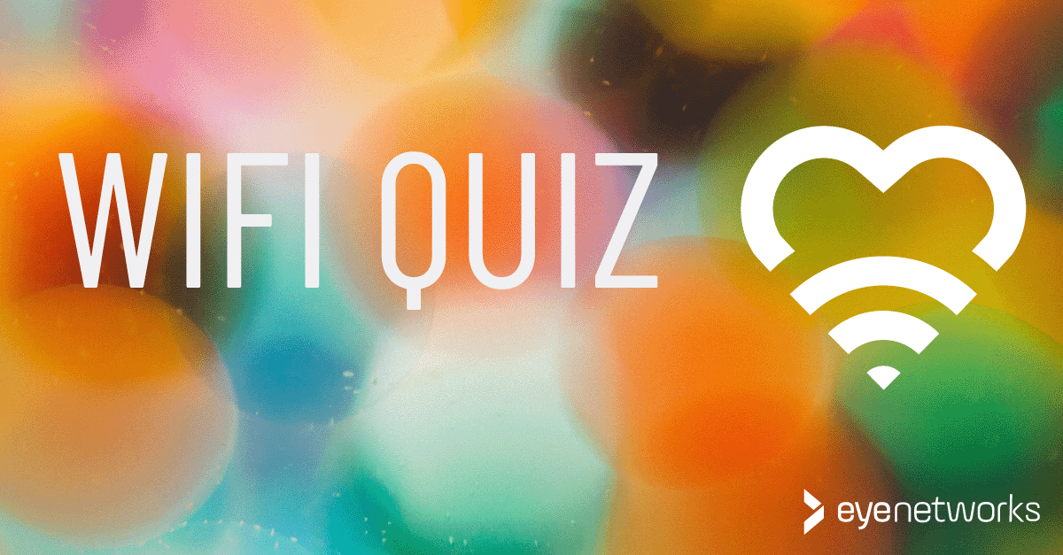the words "wifi quiz" and a heart-shaped wifi symbol on a colorful background